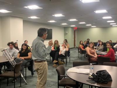 Steve Padilla speaking to students